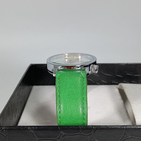 RARE Story Box Akteo Gardner Watch Green Leather New Battery